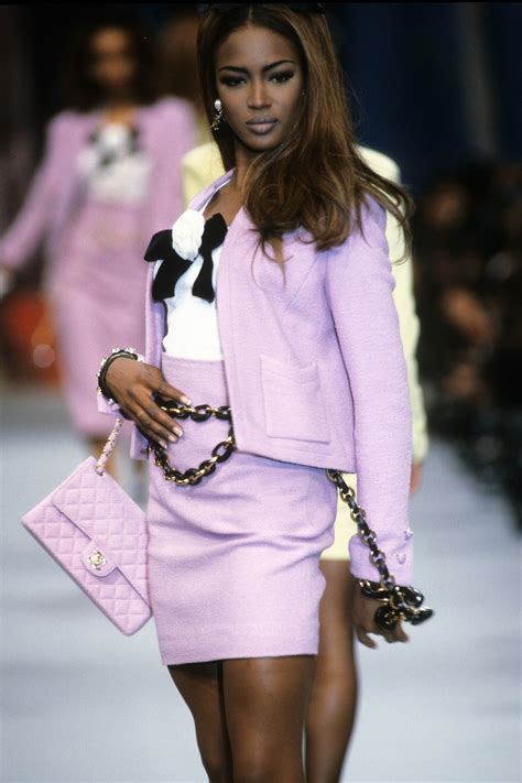 90s chanel clothes|90s model catwalk scenes.